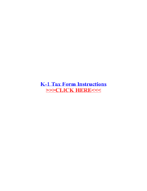 Schedule K-1 Tax Form Instructions