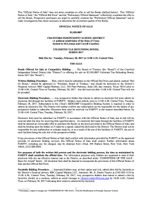i This Official Notice of Sale does not alone - i-Deal Prospectus
