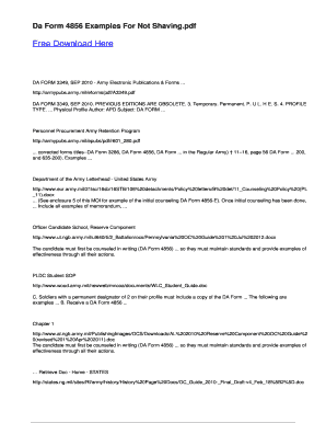 Reintegration examples - Da Form 4856 Examples For Not Shaving