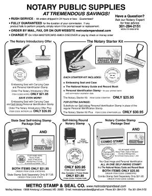 NOTARY PUBLIC SUPPLIES - Metro Stamp &amp; Seal