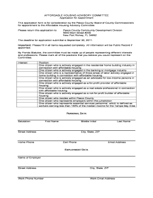 AFFORDABLE HOUSING ADVISORY COMMITTEE - Pasco - pascocountyfl