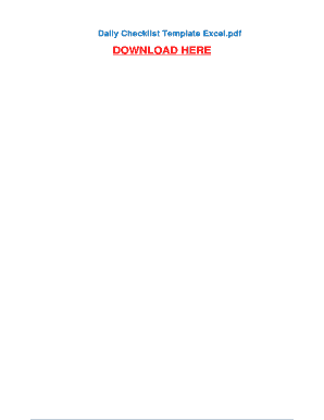 Product inspection checklist template excel - Daily Checklist Template Excel - pdfsdocuments.com