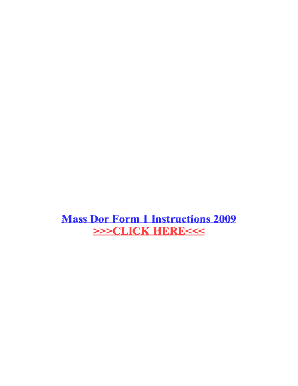 Fillable Online Mass Dor Form 1 Instructions 2009 Fax Email Print ...