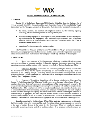 Exhibit D (3) Wix Whistleblower Policy 20140205 clean