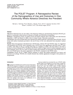 Polst vs advance directive - The POLST Program: A Retrospective Review of the ... - scholarworks iupui