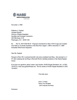 November 2, 2000 Katherine A. England Assistant Director - finra