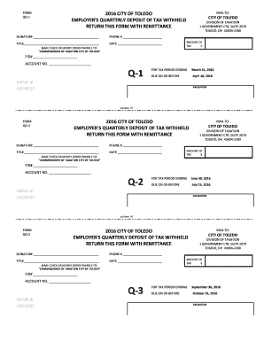EMPLOYERS QUARTERLY RETURN OF TAX WITHHELD BOOKLET