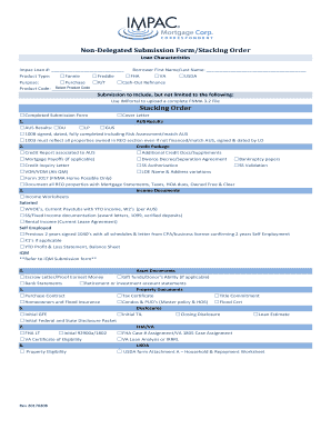 Non-Delegated Submission Form/Stacking Order