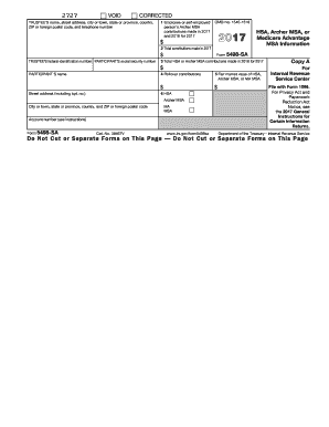 2017 Form 5498-SA. HSA, Archer MSA, or Medicare Advantage MSA Information - irs