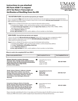 Fillable Online umass Form 4506-T instructions - umass.edu Fax Email ...