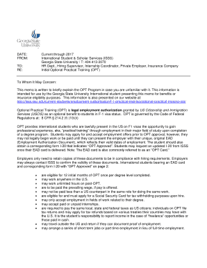 Employer Letter Template - International Student & Scholar Services