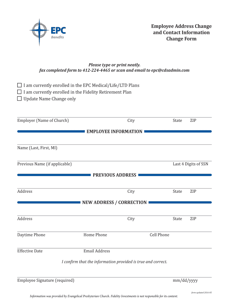 Fillable Online Employee Address Change Fax Email Print pdfFiller