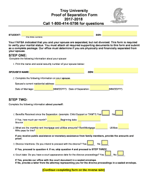 Proof of Separation Form