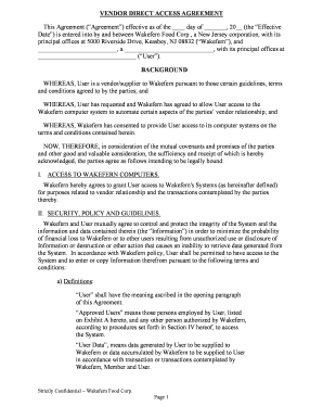 VENDOR DIRECT ACCESS AGREEMENT