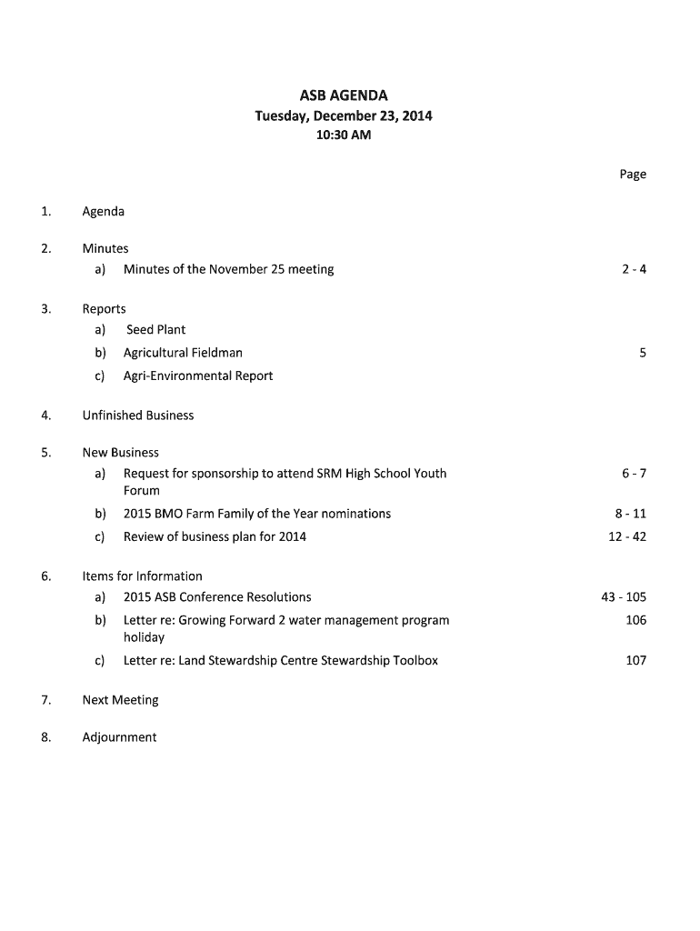 Fillable Online asb agenda Document Center Fax Email Print pdfFiller