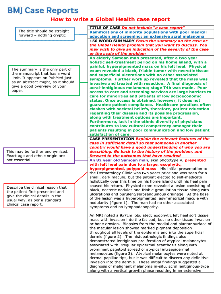 Fillable Online How to write a Global Health case report Fax Email Print pdfFiller