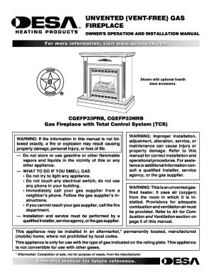 Fillable Online Unvented Vent Free Gas Fax Email Print Pdffiller