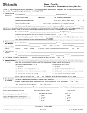Group Benefits Enrolment Application