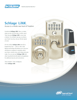 Fillable Online Schlage LiNK Fax Email Print - pdfFiller