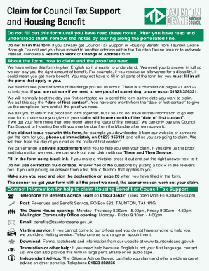 Claim for Council Tax Support and Housing Benefit