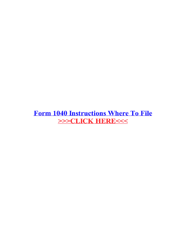 Fillable Online Form 1040 Instructions Where To File Fax Email Print ...