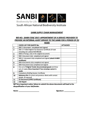 SANBI SUPPLY CHAIN MANAGEMENT - sanbi org