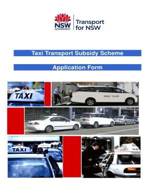 NSW Taxi Transport Subsidy Scheme Application Form