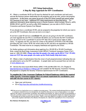 Fillable Online EIV Setup Instructions Fax Email Print - pdfFiller