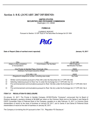 Fillable Online One Procter &amp; Gamble Plaza, Cincinnati, Ohio Fax Email ...