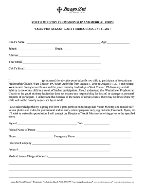 YOUTH MINISTRY PERMISSION SLIP AND MEDICAL FORM 2015-2016 photo release.docx - westminsterpc