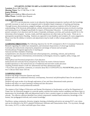 2173 ART371: INTRO TO ART in ELEMENTARY EDUCATION (Term 2 2017)