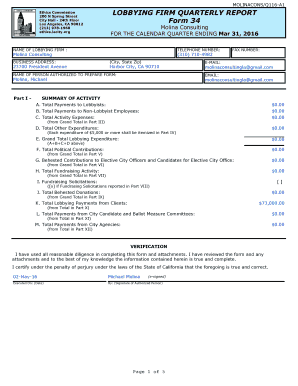 LOBBYING FIRM QUARTERLY REPORT Form 34 - Los Angeles ... - ethics2 lacity