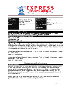 PN118 Mental Health Nursing Syllabus - Express Training Services