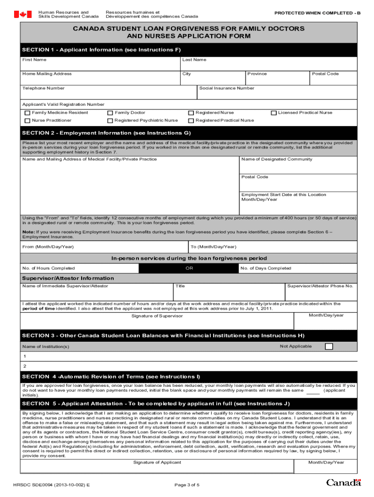 canada family application Preview on Page 1