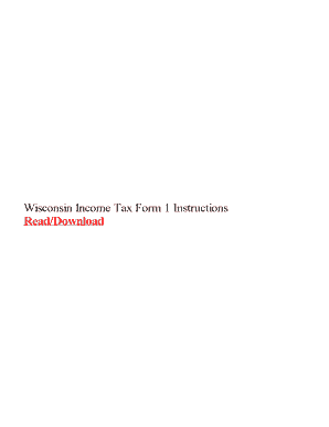 Fillable Online Wisconsin Income Tax Form 1 Instructions Fax Email ...