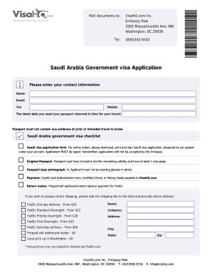 Saudi Arabia Government visa Application