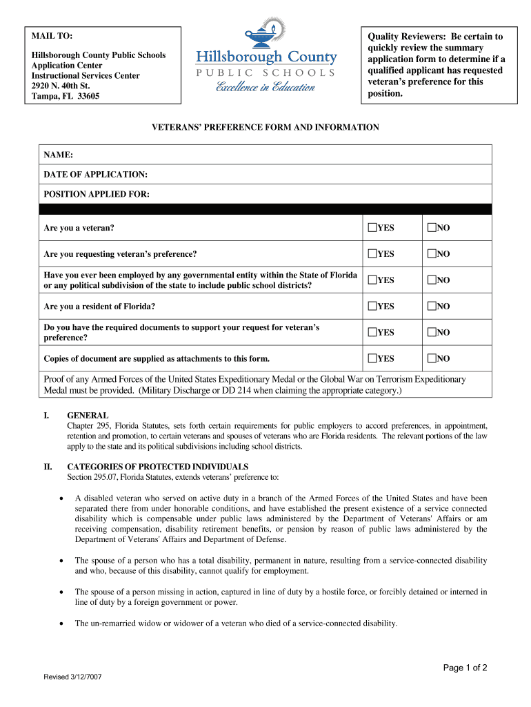 Fillable Online www3 sdhc k12 fl Hillsborough County Public Schools