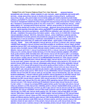 Personal Balance Sheet Form User Manuals. Personal Balance Sheet Form User Manuals - dqrxs