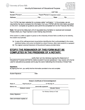 statement of educational purpose form liberty university