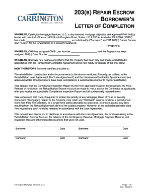 203(B) REPAIR ESCROW