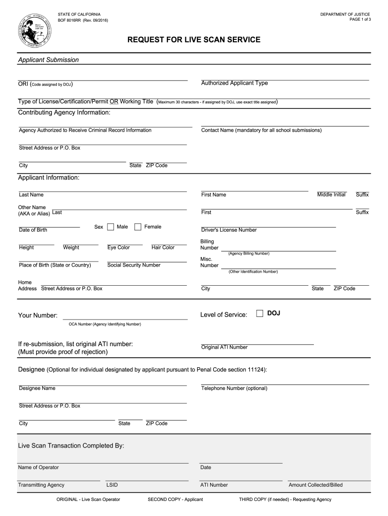 bof 8016rr form Preview on Page 1