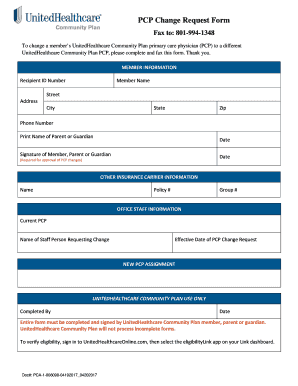 United healthcare community plan ny pcp change request form amerigroup nevada medicaid