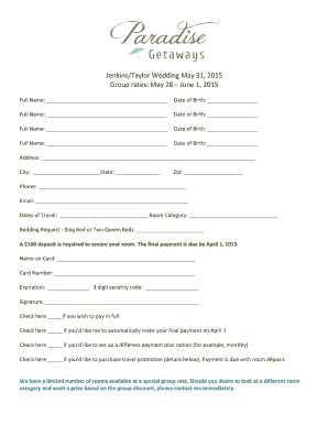 Wedding planner questionnaire template - Jenkins-Taylor Wedding Form - paradisegetaways.net