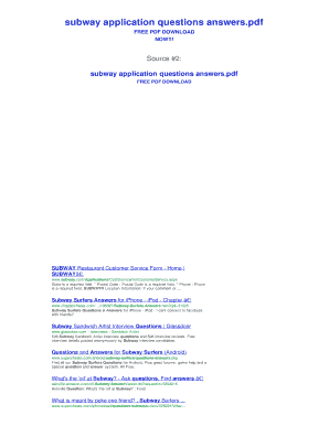 Subway order form - subway application questions answers - Bing - PDFsDirNN.com