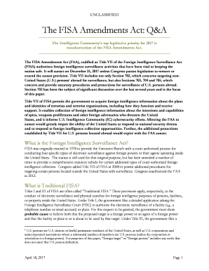 Fillable Online The FISA Amendments Act: Q&A Fax Email Print - pdfFiller