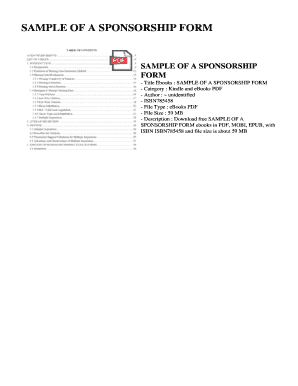 Fillable Online neim SAMPLE OF A SPONSORSHIP FORM. SAMPLE OF A ...