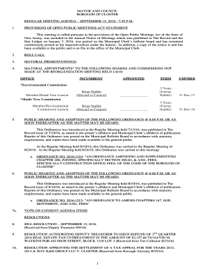 Star Ledger on January 7, 2016, was posted on the Municipal Clerk s bulletin board and has remained - closternj