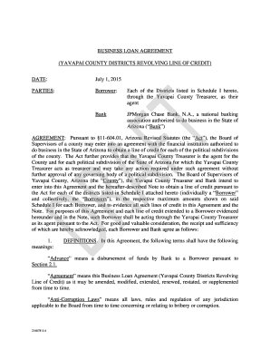 Loan agreement sample - BUSINESS LOAN AGREEMENT (YAVAPAI COUNTY DISTRICTS ... - aq co yavapai az