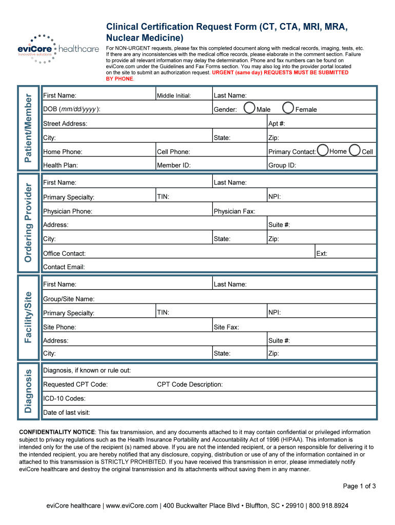 evicore cigna prior authorization form