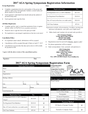 Fillable Online agacgfm 2017 AGA Spring Symposium Registration Form ...